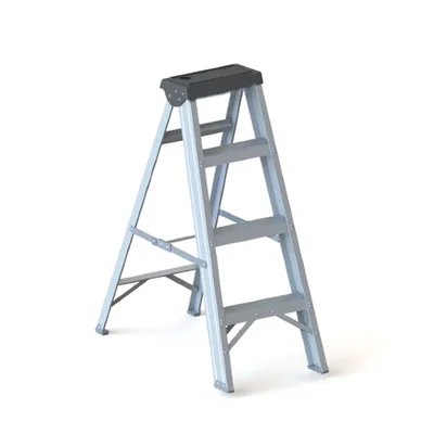 Youngman 3-Step Aluminum Single-Side Self-Supporting Ladder Including Tool Storage Platform at The Top